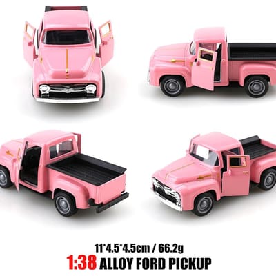 (Verpakt)1:38 Klassieke Retro F100 Pick-up, Legeringsmodelauto, Meerdere Kleuren, Metalen Kinderauto, Cadeau voor Jongens, Auto-Ornamenten