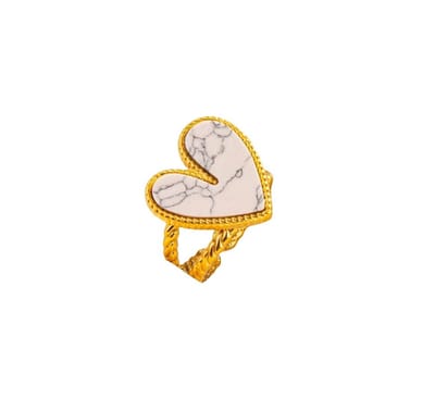 Ring - verstelbaar - accessoire - hartje - goudkleurig - roze - zomer - festival - hip - dames - cadeau – valentijn – cadeau