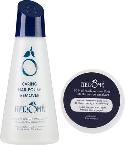 Herome Caring Nail Polish Remover Duo Nagellak Remover Zonder Aceton - 1x Nagellak Remover & 1x Remover Pads 30