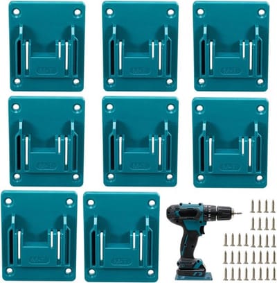 Wandmontagebeugels-geschikt voor makita 14.4v-18v accu - makita accuboormachine 14.4v - 18v accu - 8 stuks - makita accu - geschikt voor -Makita accuboormachine 18v (met 32 schroeven, zonder batterij)