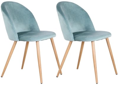 uJOY Eetkamerstoelen - Zachte fluwelen bekleding - Modern design - Set van 2 - Lichtgewicht constructie - Comfortabele zitting
