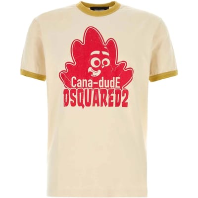 Dsquared2 Cana-dude Logo Melk T-shirt