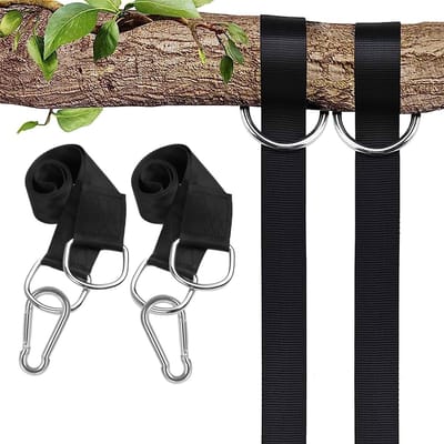 Hanging Straps - Schommel Ophanging - Buiten Ontspannen - Versterkte Nylon Banden - 100 cm - Zwart