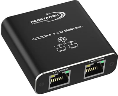 LAN Splitter 1 op 2 - 1000 Mbps Gigabit Ethernet Switch met Type-C netsnoer voor computer en router