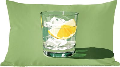 Sierkussens - Kussentjes Woonkamer - 60x40 cm - Glas - Citroen - Ijsblokjes - Groen
