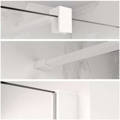 FugaFlow Eccelente Vetro profielset 200cm + stabilisatiestang 120cm mat wit -