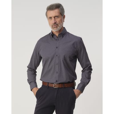 Campbell Casual Overhemd Donkerblauw Heren