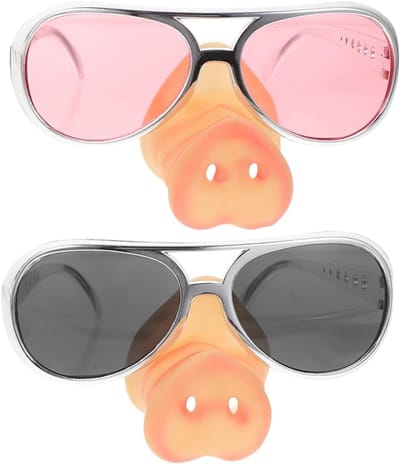 Schattige Varkensneus Bril voor Verkleedpartijen en Halloween - 2 Stuks (Roze + Zilver) - Feestaccessoires, Kostuum Props, Kinderen en Volwassenen