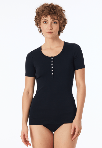 Zwart shirt met korte mouwen - Revival Berta 34