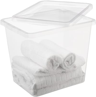 Doos met deksel Basic Box Plast Team 52L transparant