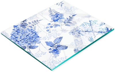 Multifunctionele decoratieve snijplank voor in de keuken met gehard bloemenpatroon, 60x52 cm