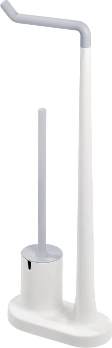 Toiletborstel -en Toiletrolhouder, Vrijstaand, Kunststof, Wit - iDesign | Cade