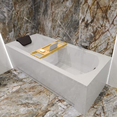 Badland SHEA ligbad 140 x 70 cm wit met bamboe badplank