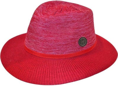 Aston Fedora – Zonnehoed Dames UV Werend UPF50+ House of Ord - Maat: M-L: 58 cm - Mixed Rood