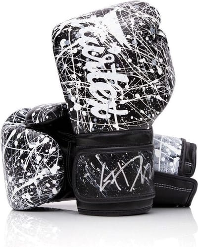 Fairtex BGV14PT Microfiber Bokshandschoenen - Art Collections - Painter Zwart/Wit 12 oz