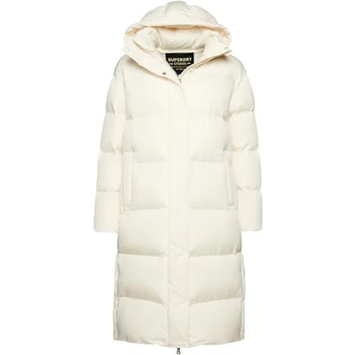 Superdry - Lange pufferjas met capuchon - Dames - Gewatteerde jassen