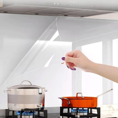 Dailygoods- Beschermfolie Transparant - Zelfklevend - Waterdicht - Hittebestendig - Decoratief - 40 x 300 cm - Hoogwaardig PVC - Plakfolie