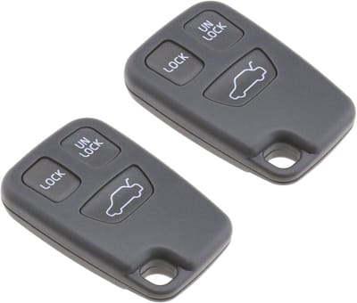 Dailygoods- Reservehoes Set van 2 - Autosleutel Shell - 3 Knoppen - ABS Materiaal - Compatibel met Volvo - Duurzaam en Lichtgewicht - Autosleutelbehuizing