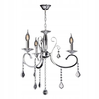 Elegante Zilveren Kristallen Hanglamp W-N 1637/3 voor Woonkamer