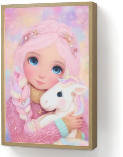 Wandlamp 40x60 cm - Oplaadbaar - Meisje - Eenhoorn - Roze - Wandlampen binnen woonkamer - Slaapkamer lamp - Decoratieve nachtlamp - Vloerlamp draadloos