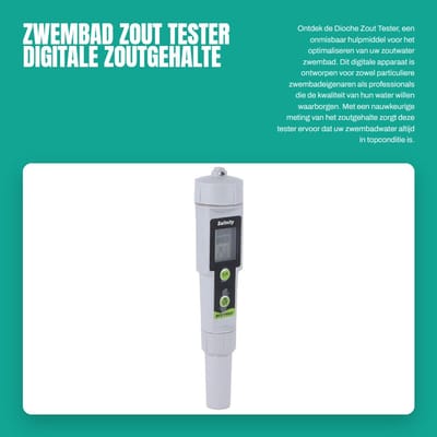 Dailygoods - Zwembad Zout Tester - Digitale Zoutgehalte Meter - Perfect voor Zoutwater Zwembaden - Compact Formaat - Zout Water Tester - Eenvoudig in...