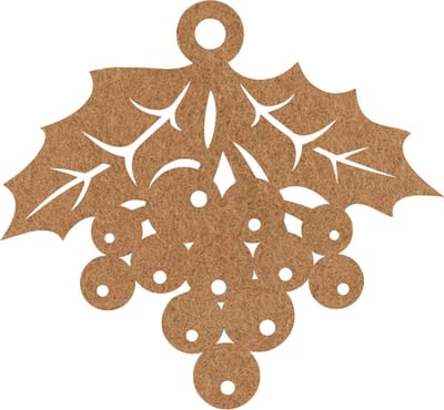 Kerstbes vilt onderzetter - Lichtbruin - 6 stuks - 10 x 10 cm - Tafeldecoratie - Glas onderzetter - Valentijn - Cadeau - Woondecoratie - Tafelbescherming - Onderzetters voor glazen - Keukenbenodigdheden - Woonaccessoires - Tafelaccessoires