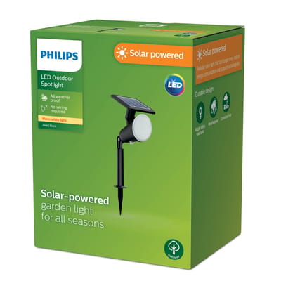 Philips LED 8720169269132 Jivix Tuinschijnwerper op zonne-energie LED 1.40 W Zwart