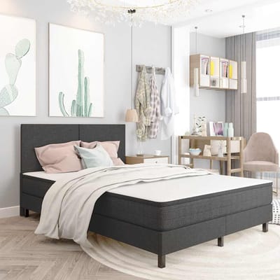 vidaXL - Boxspringframe - stof - grijs - 140x200 - cm