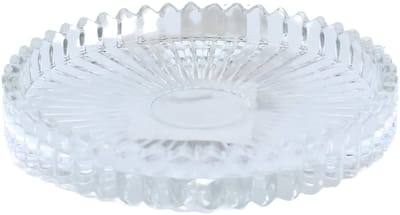 Famanu - Kaarsenbord/kaarsenonderzetter/onderzetters van glas in set van 4, rond, helder/transparant, afmetingen H/Ø ca. 1,5 x 10 cm