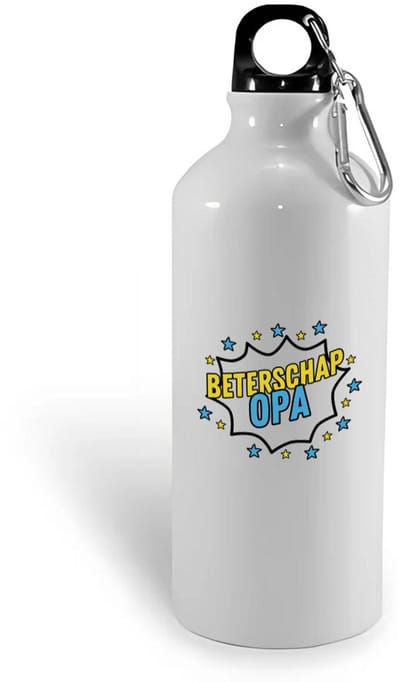 Hacebo® - Beterschap opa waterfles - Beterschap - een opa die ziek is of iets gebroken heeft - cadeau voor zieke opa - ziek - koorts - snel beter worden - cadeau - beterschap cadeau - kado - gift - geschenk - water fles - 400ML