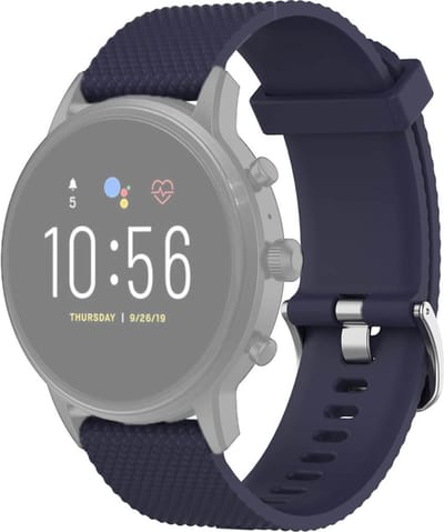 Siliconen bandje - geschikt voor Fossil Gen 5 / 5E / 6 - donkerblauw