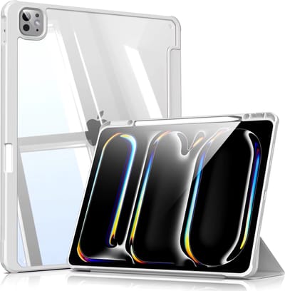 Hoes Geschikt voor iPad Air 2024 (11 inch) Smart Case Inclusief auto-wake Functie - Ruimte voor Apple Pencil - Hoesje Geschikt voor iPad Air 6 (11 inch) Book Case - Grijs