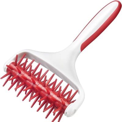SCH® Deegsteker - Deegschraper - Deegsnijder- wit/rood- 20cm x 13cm x 5 cm; 111 g