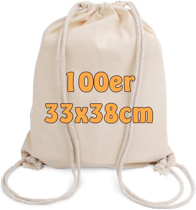 Katoenen gymtas voor kinderen 33 x 38 cm met trekkoord - Perfect voor sport en creativiteit