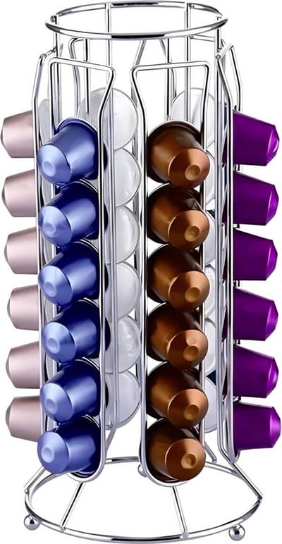 Cheffinger - Nespresso Capsulehouder - 36 Cups - Cuphouder - Koffiecups Houder - Zilver
