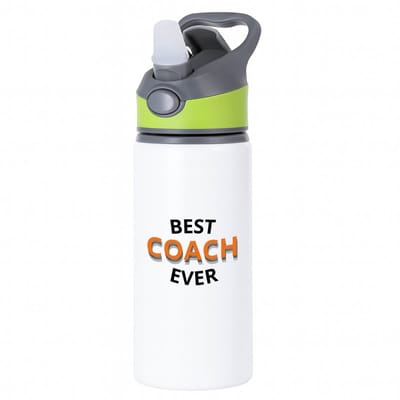Hacebo® - best coach ever waterfles met rietje groen - Coach - een coach - sport - verjaardagscadeau - klein cadeautje - kado - gift - water fles - 650ML