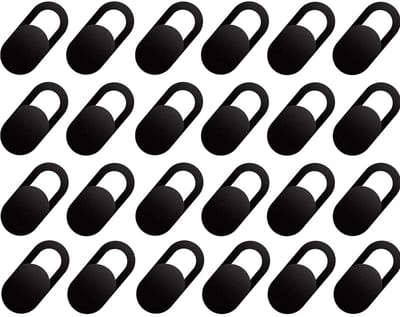 EXCITAT Lensbeschermerr - Privacy schuifje - Webcam Cove - Cover Webcam Cover - Bedek Webcam - Geschikt voor Macbook, Laptop, Tablet & Telefoon - Zwart - 24 stuks