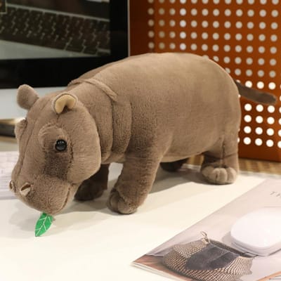 Peluches Hippopotames Réalistes Remplies Jouets Animaux Hippopotames Simulés Poupées à Câliner Jouets pour Garçon Cadeau d'Anniversaire pour Lui about 15-20cm
