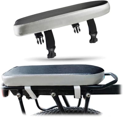 Comfortabele Fiets Rugkussen, 30 × 15 × 4.5 cm, Zacht PU Schuim, Ideaal voor Volwassenen en Kinderen, Geschikt voor Achterzitje en Bagagedrager