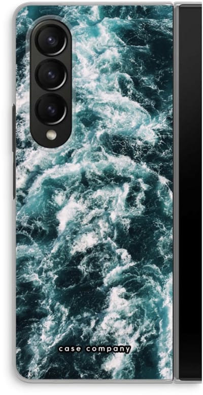 Case Company® - Hoesje geschikt voor Samsung Galaxy Z Fold4 hoesje - Zee golf - Soft Cover Telefoonhoesje - Bescherming aan alle Kanten en Schermrand