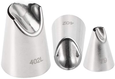 Dailygoods- Gebak Nozzle 3 Stks - Taartdecoratiemondstuk - RVS - Duurzaam - Hoge temperatuurbestendigheid - Naadloze lasvorming