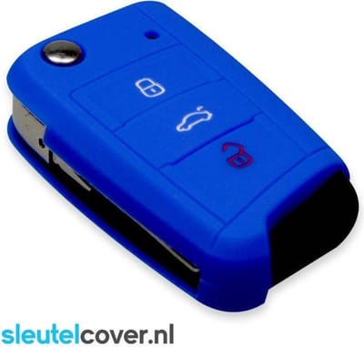 Autosleutel Hoesje geschikt voor Volkswagen / VW - SleutelCover - Silicone Autosleutel Cover - Sleutelhoesje Blauw