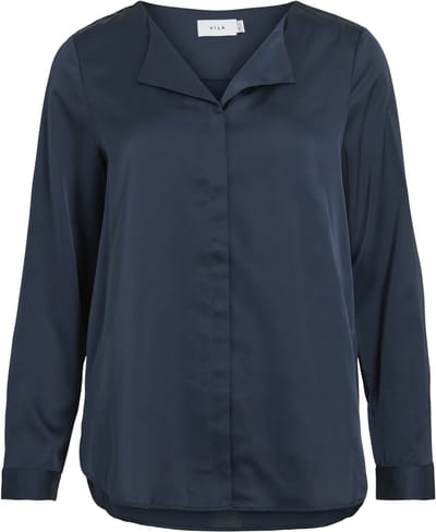 VILA - VIELLETTE V-NECK L/S SATIN SHIRT - NOOS - Dames - Blouses