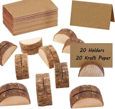 40 stuks Houten Kaarthouders voor Tafels - Multifunctionele Tafelnummerhouders voor Bruiloften en Feesten