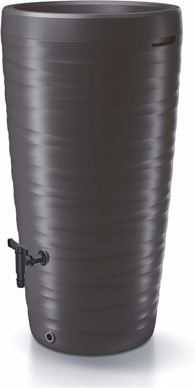 REN® Waterton - Regenton - Watertank - 240 L Regenton met Waterkraan - met Plantenbakdeksel van Kunststof - Zwart - 57cm x 115cm x 57cm; 10 kg