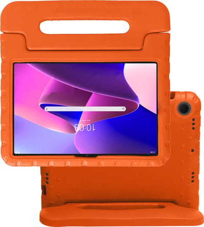 Hoes - Geschikt voor Lenovo Tab M10 Plus (3e / 3rd Generatie) - Kinderhoes Shockproof Bumper - Kidsproof Case - Tablet Hoesje - Kinder Hoes Cover - Oranje