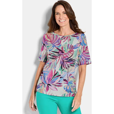 Twee jersey shirts - turquoise / turquoise / gedess. - Gr. 22 van Goldner Fashion