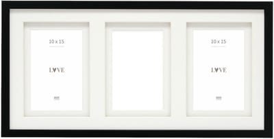 Deknudt Frames multifotolijst - zwart - passe-partout - 3 foto's 10x15