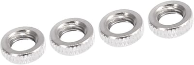 Dailygoods - Fiets Frans Type Ventieladapter Moer en Sluitring Zilver (4 Stuks)
