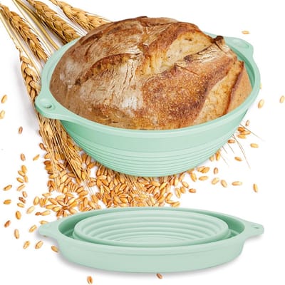 Rijsmandjes Brood - Banneton Sourdough - Brood Bakken - Inclusief Staalringen - 9 Inch Rond - Natuurlijk